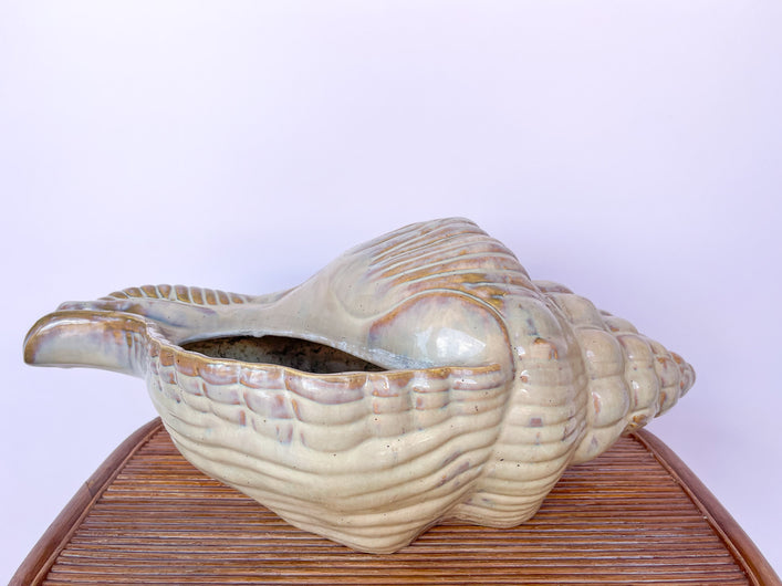Large Ceramic Horse Conch Cachepot