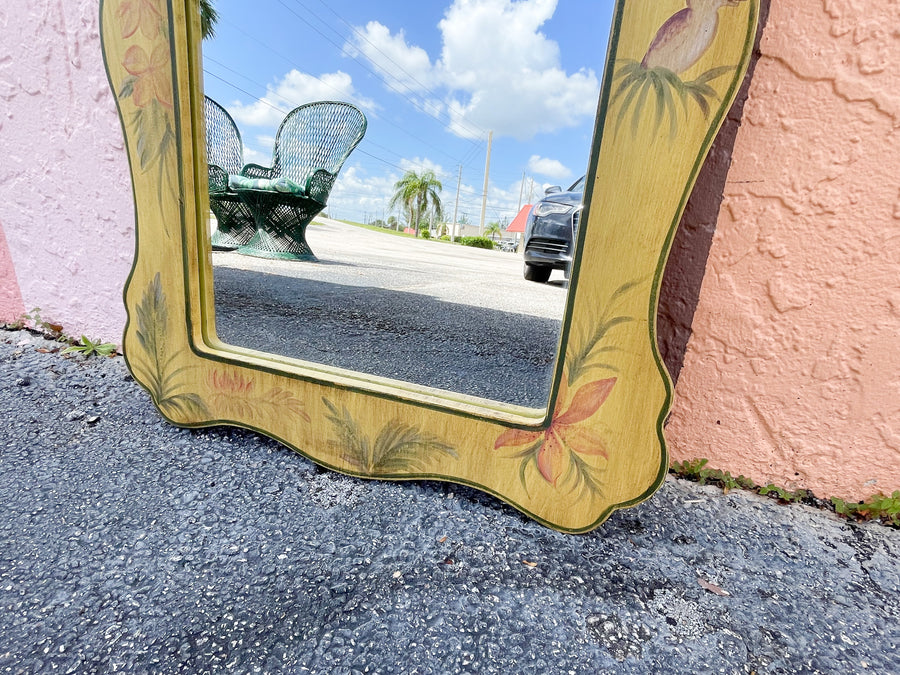 Palm Beach Chic Painted Bird Mirror