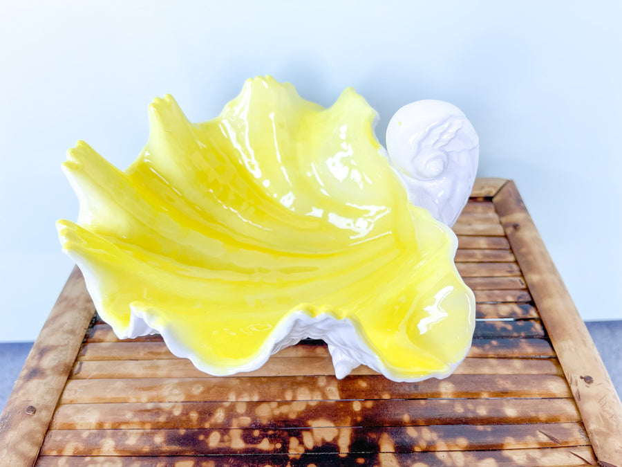 Pair of Fitz and Floyd Yellow Shell Dishes