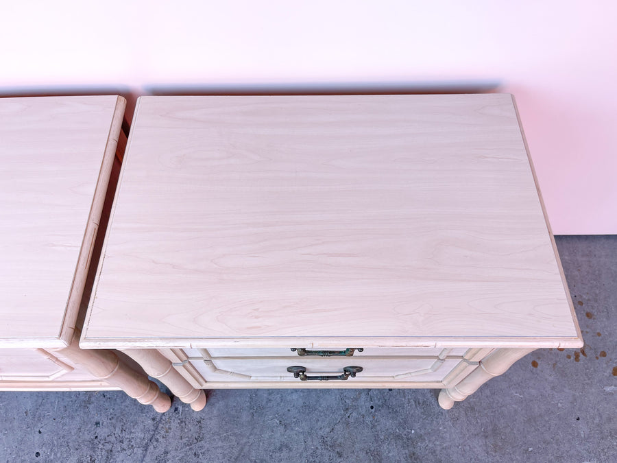 Pair of Faux Bamboo Nightstands