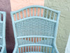 Pair of Seafoam Rattan Side Chairs