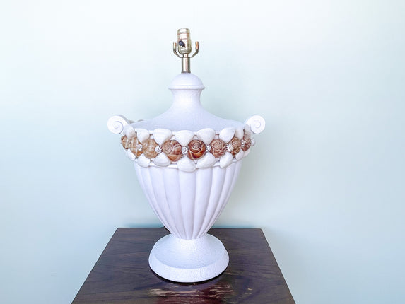 Plaster Shell Urn Lamp