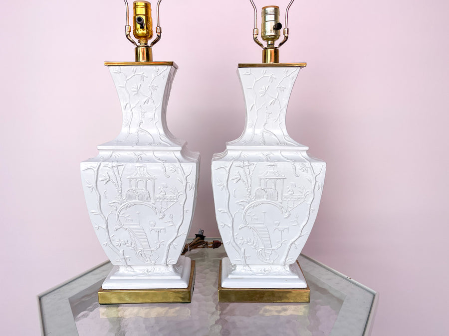 Pair of Palm Beach Chinoiserie Lamps