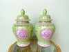 Pair of Pink and Green Ginger Jars