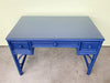 Royal Blue Rattan Desk and Chair