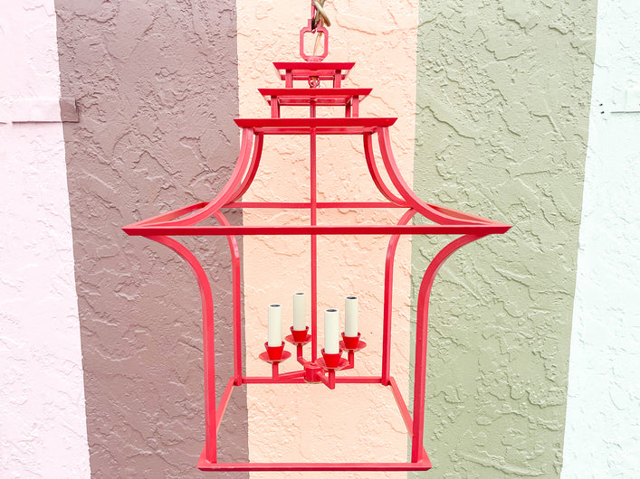 Modern Red Pagoda Chandelier