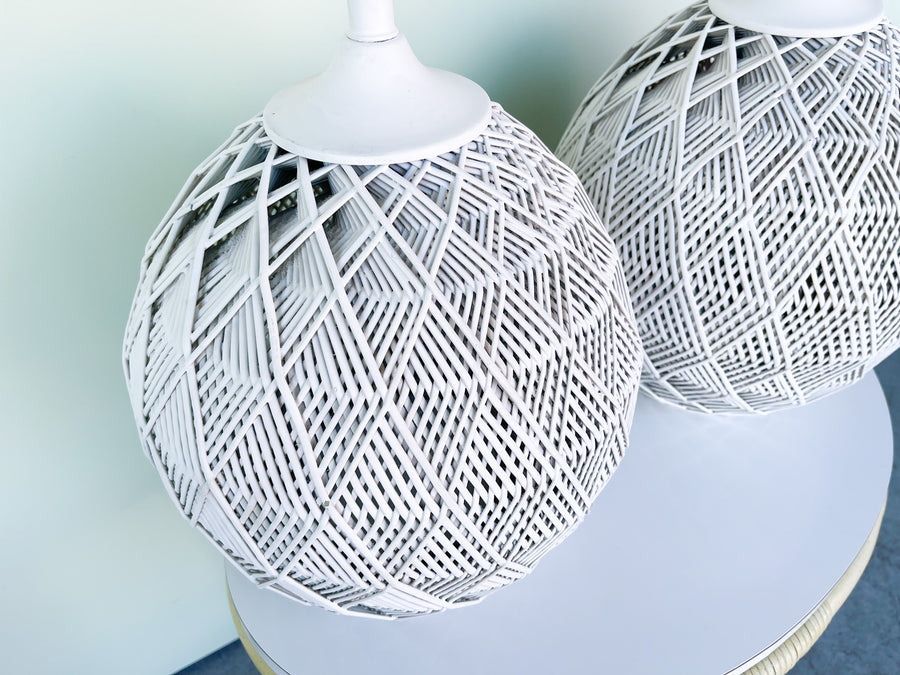 Pair of MCM Webspun Lamps