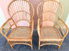 Set of Six Island Style Rattan and Cane Arm Chairs