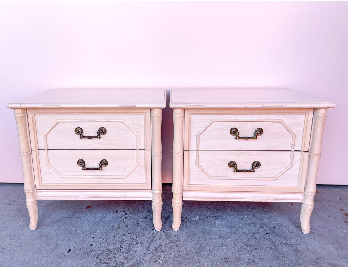 Pair of Faux Bamboo Nightstands