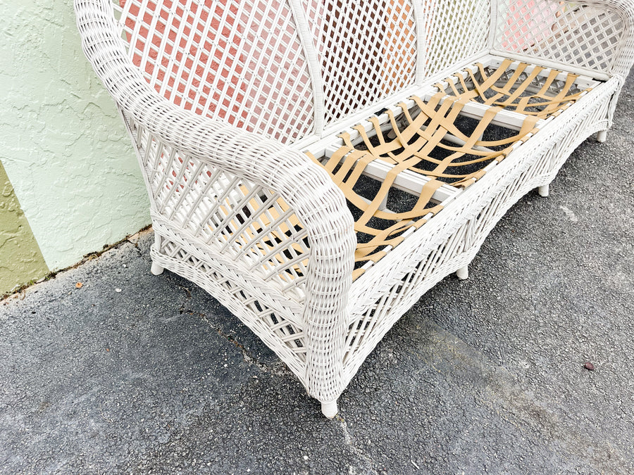 Palm Beach Braided Lattice Wicker Sofa