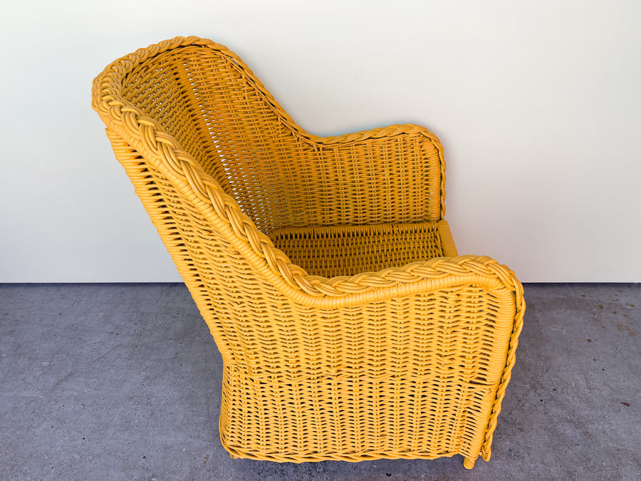 Happy Yellow Braided Rattan Chair