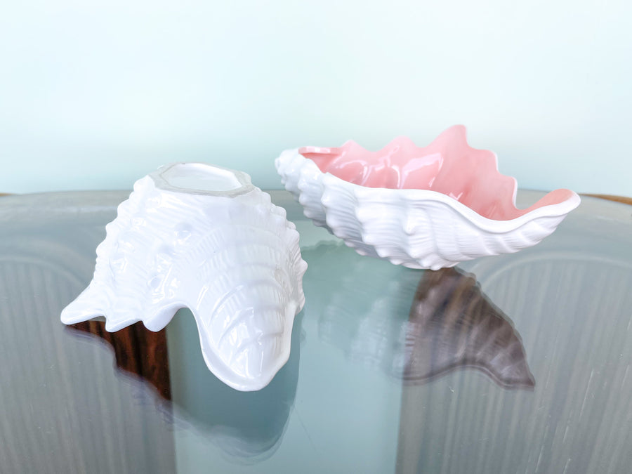 Pair of Fitz and Floyd Pink Shell Dishes