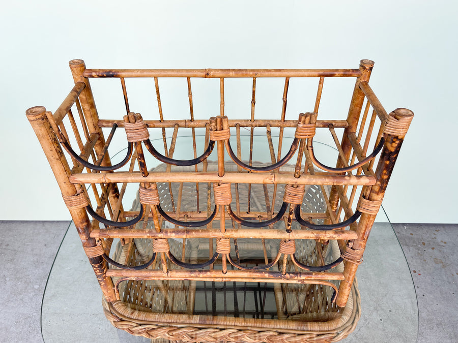 Tortoiseshell Rattan Wine Rack