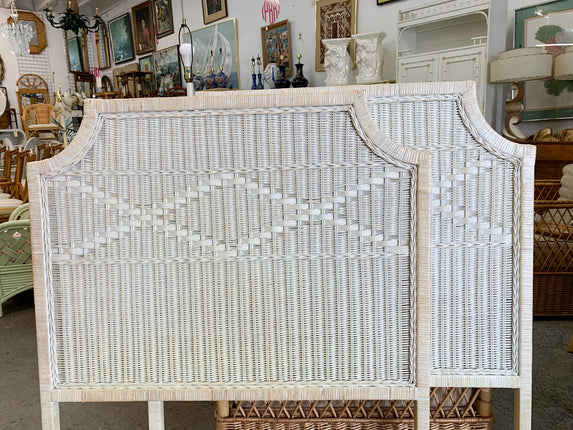 Pair of Wicker Pagoda Twin Headboards