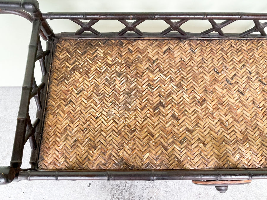 Faux Bamboo Bar Cart