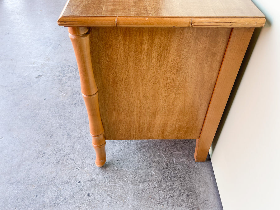 Pair of Natural Faux Bamboo Nightstands