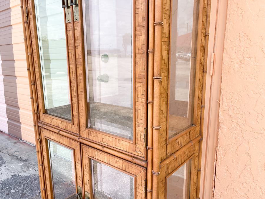 Faux Bamboo and Rattan Cabinet