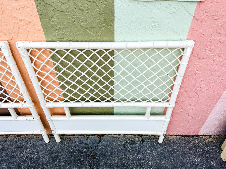 Pair of Ficks Reed Lattice Twin Headboards