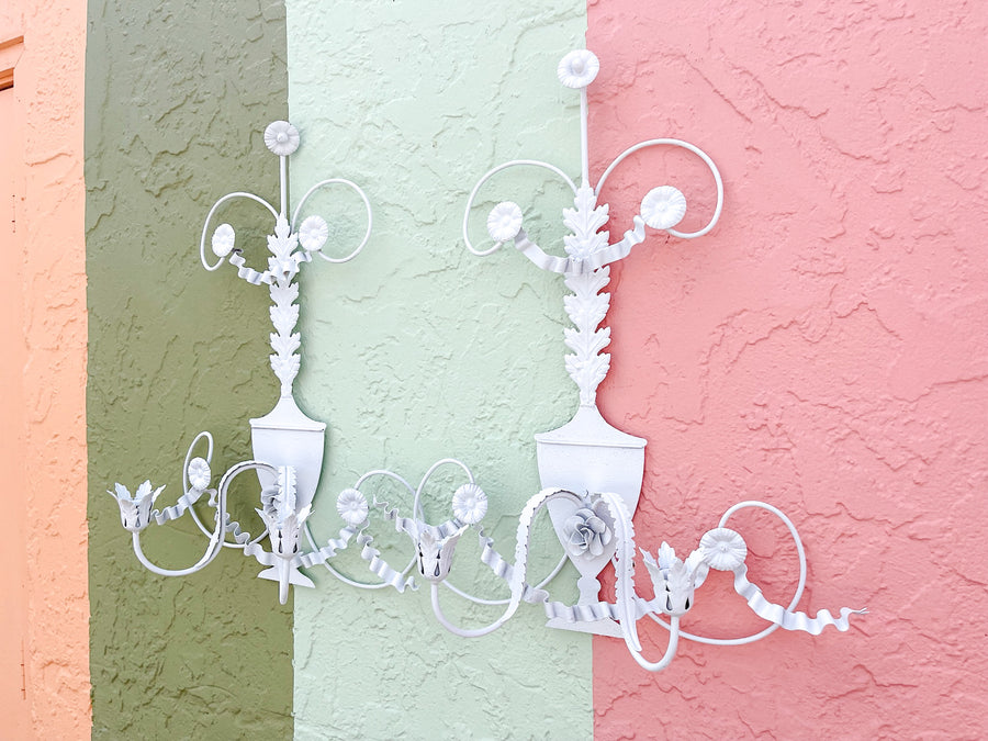 Pair of Tole Wall Sconces