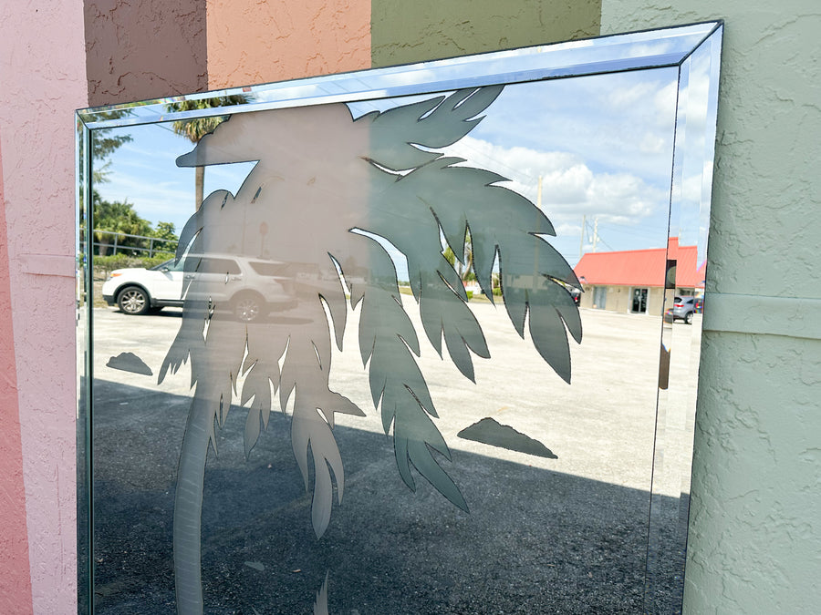 Large Heron and Palm Mirror