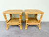 Pair of Woven Rattan Side Tables