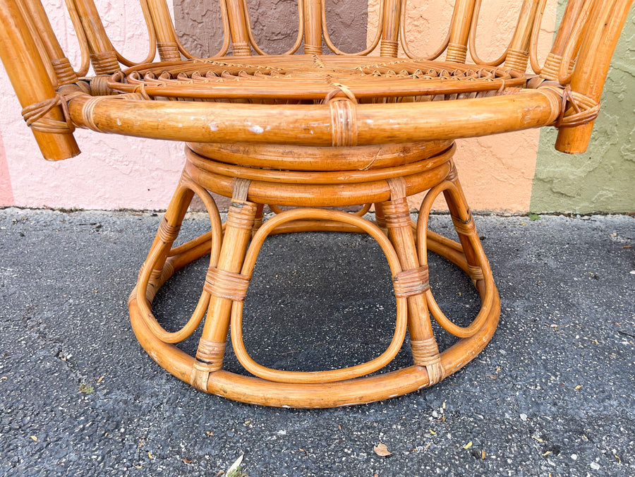 Pair of Cute Rattan Swivel Chairs