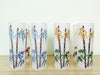 Set of Eight Federal Glass Frosted Bamboo Glassware