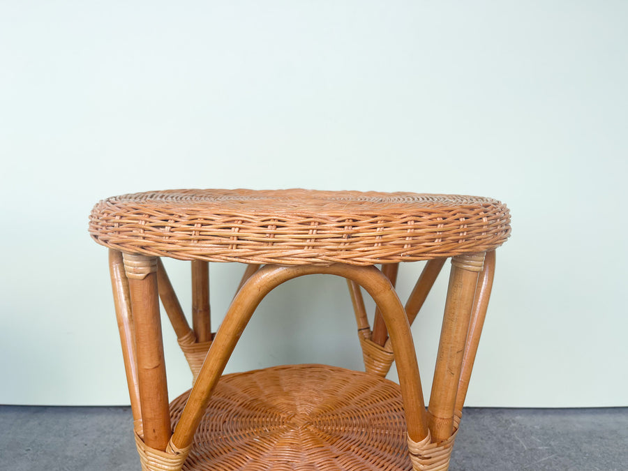 Pair of Wicker Side Tables