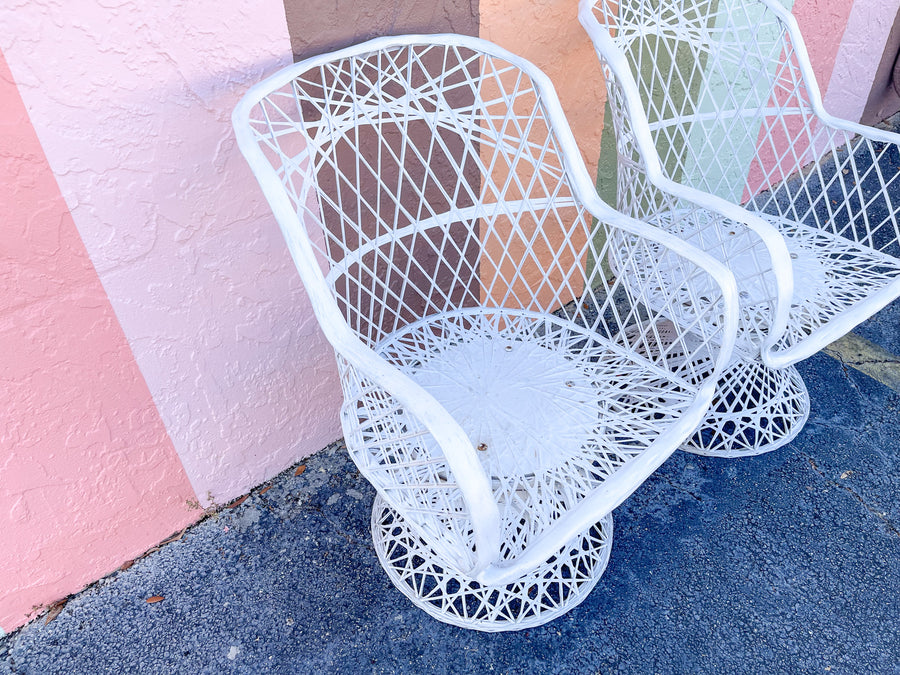 Pair of Webspun Arm Chairs