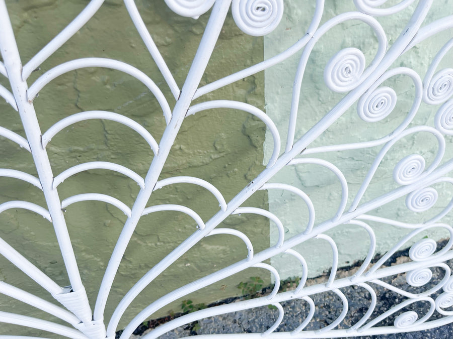 Pair of Fancy Fiddlehead Wicker Wall Fans