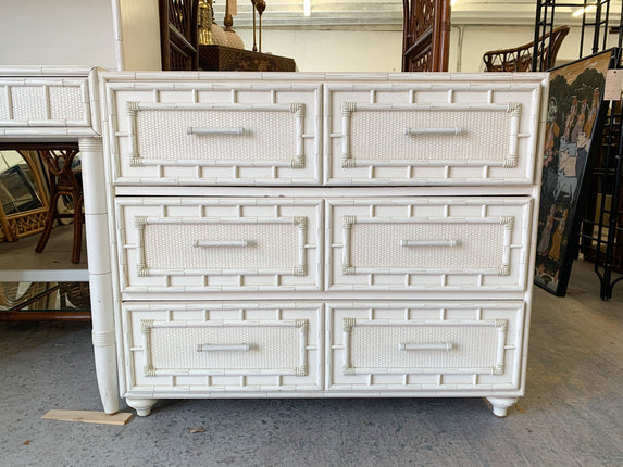 Faux Bamboo Oversized Chest with Hutch