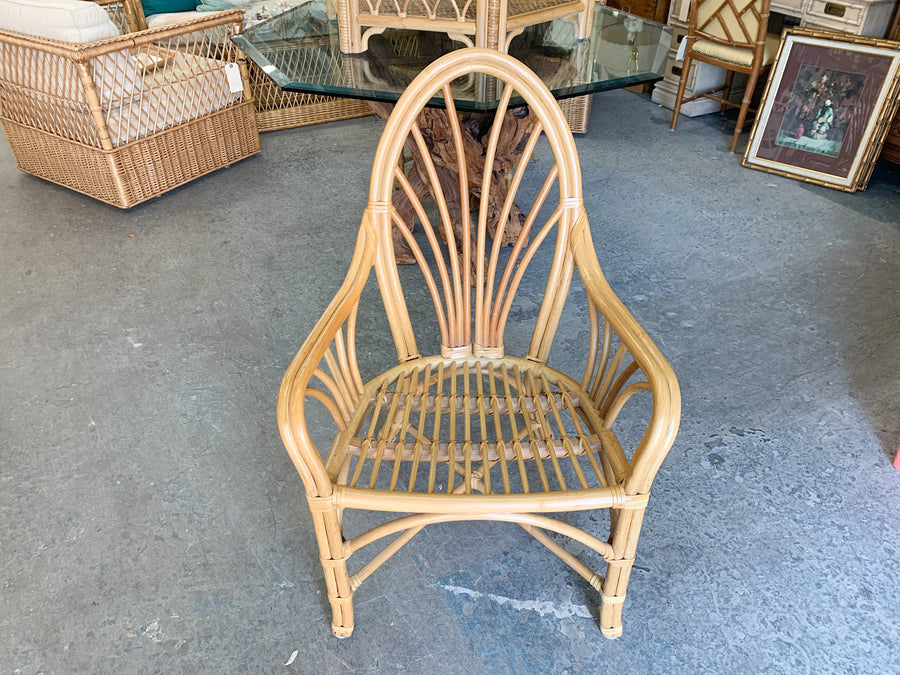 Set of Four Rattan Islandy Back Chairs
