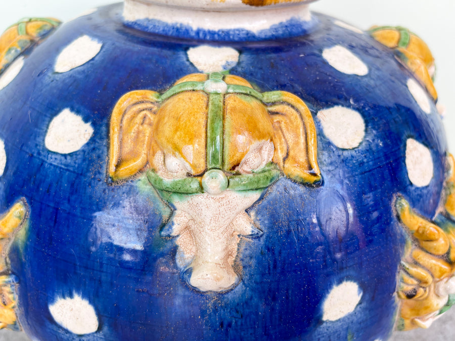 Large Polka Dot Earthenware Vase