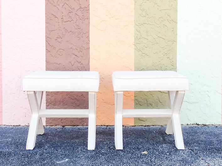 Pair of Palm Beach Chic X Benches