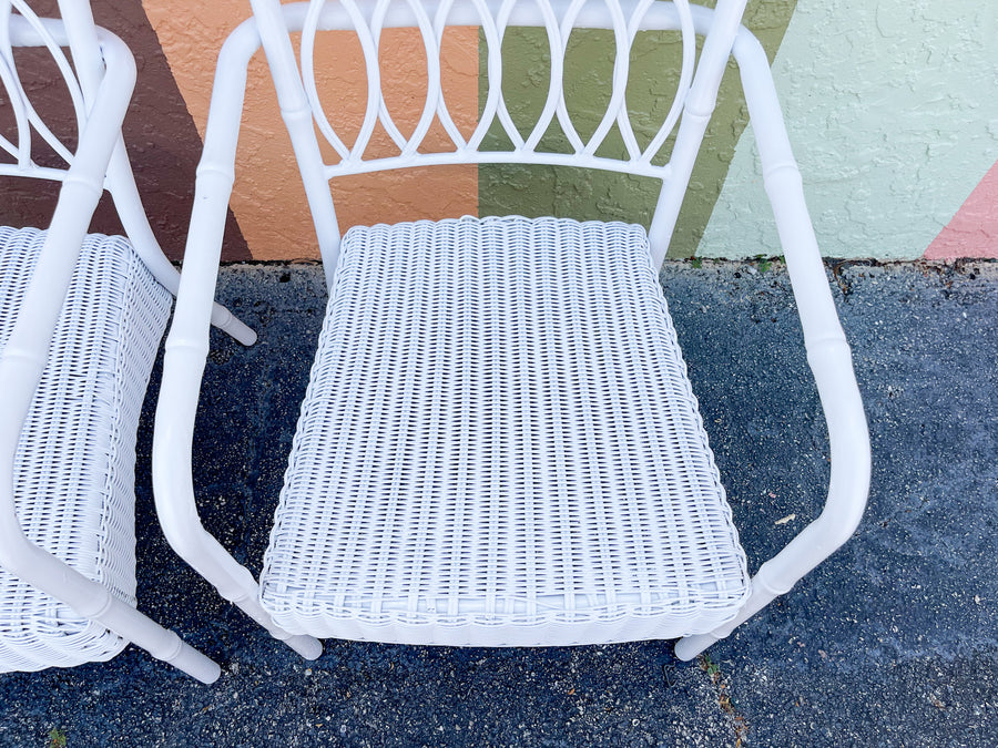 Pair of Faux Bamboo Patio Chairs