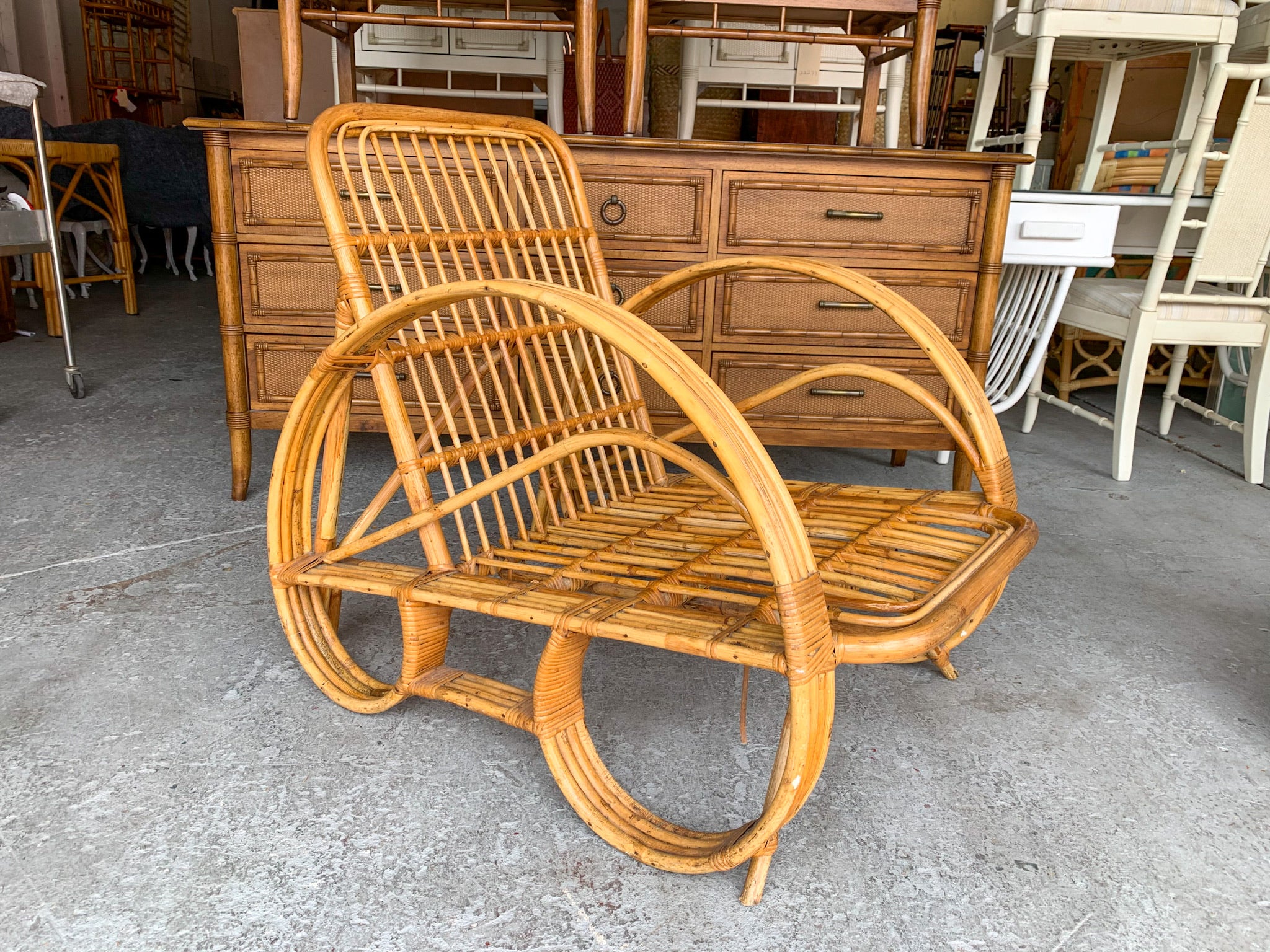 Pair of Island Style Rattan Lounge Chairs