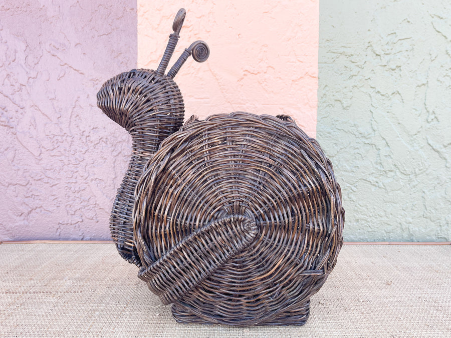 Pair of Wicker Snail Cachepots