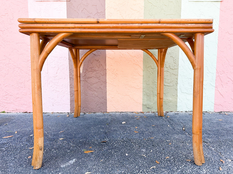 Old Florida Flip Top Rattan Game Table
