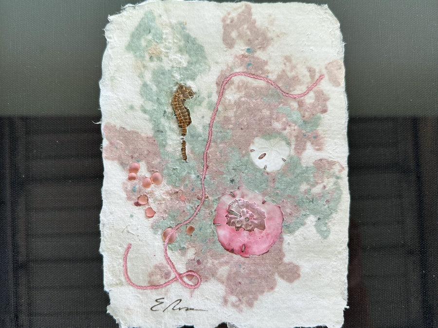 Pair of Linen and Shell Original Art