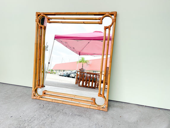 Old Florida Rattan Mirror