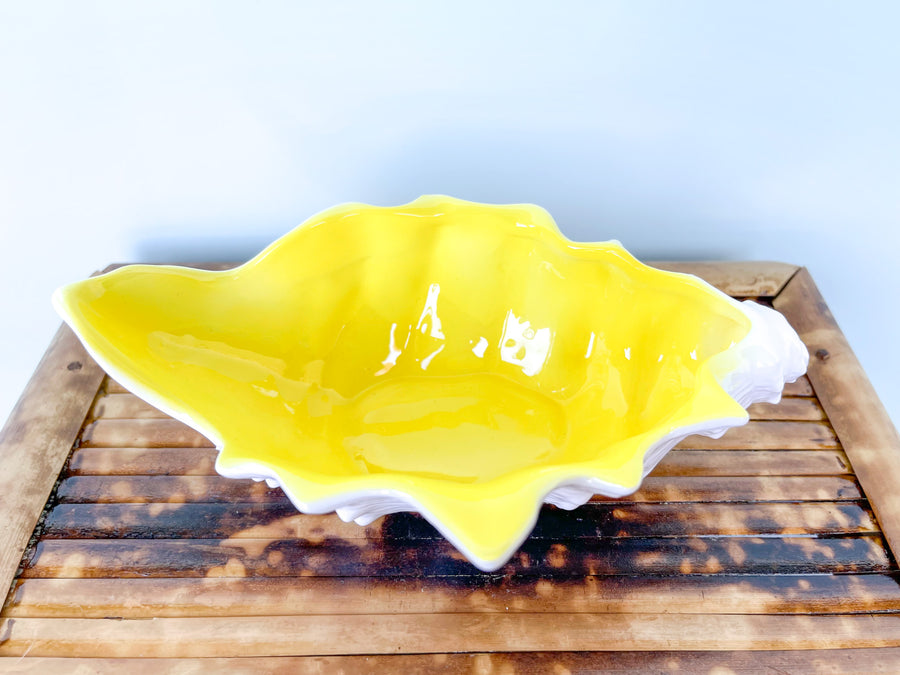 Pair of Fitz and Floyd Yellow Shell Dishes
