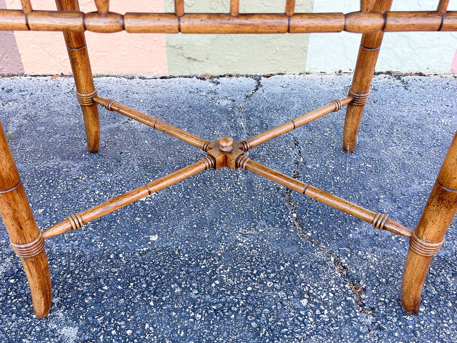 Pair of Thomasville Faux Bamboo Side Tables