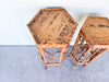 Pair of Tortoiseshell Rattan Plant Stands