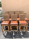 Rattan, Seagrass and Leather Palecek Bar Stools