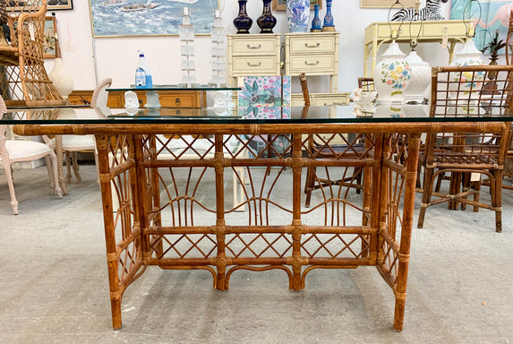 Island Chic Dark Rattan Dining Table