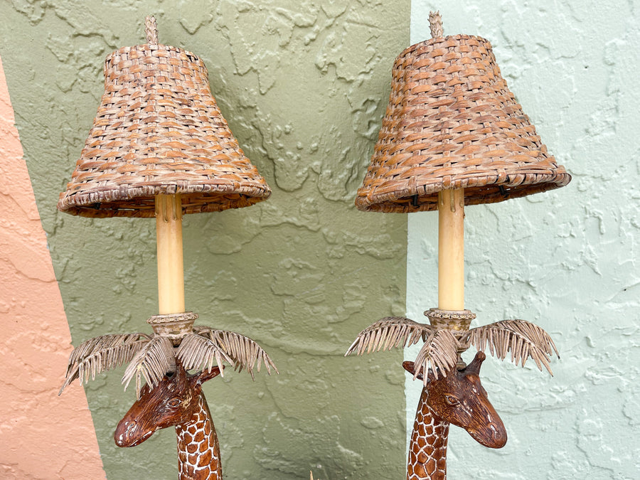Pair of Safari Chic Giraffe Sconces