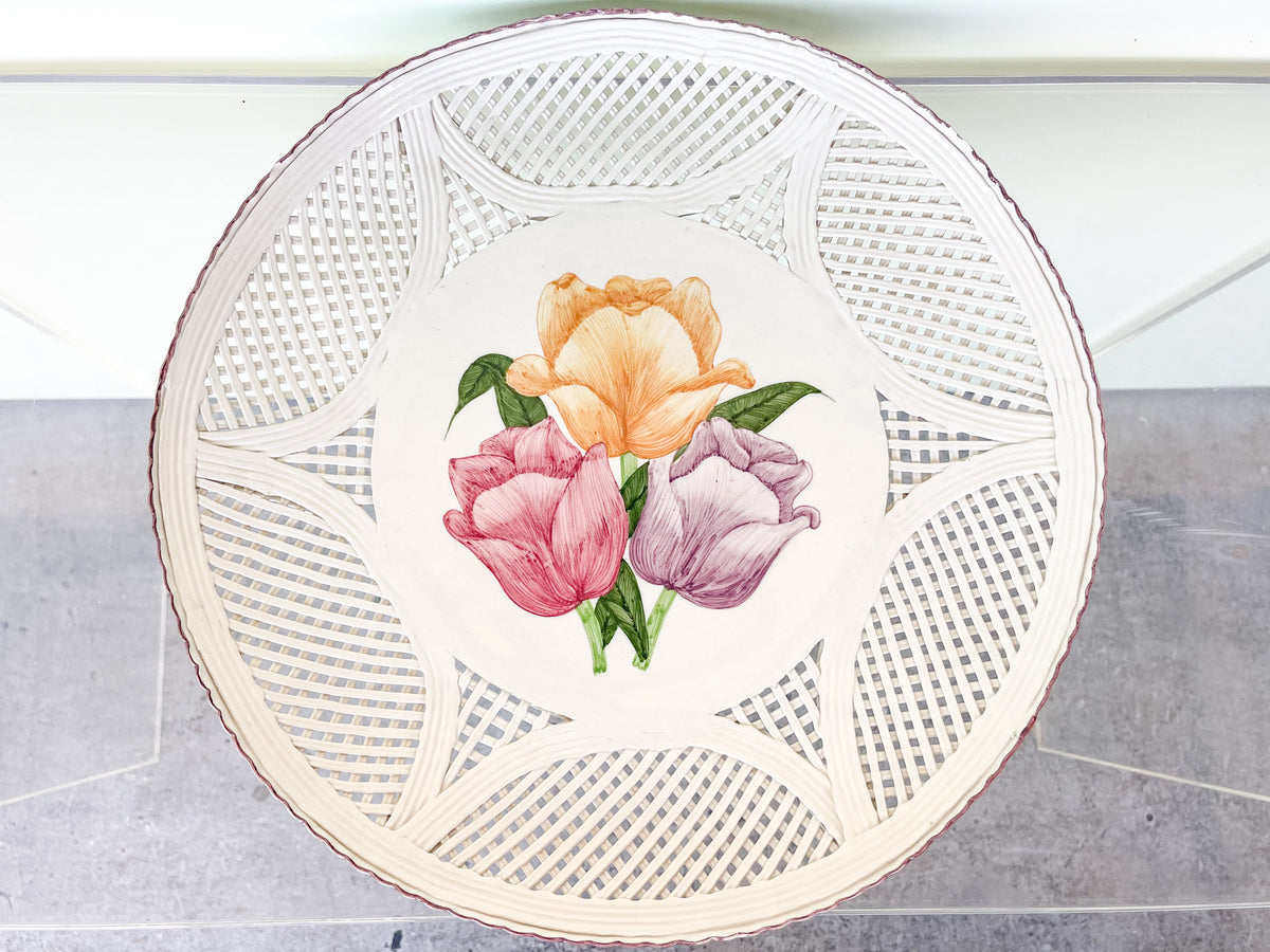 Large Hand Painted Lattice Plate