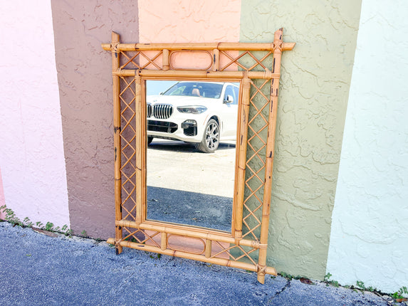 Old Florida Rattan Mirror