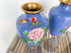 Pair of Caribbean Blue Cloisonné Vases