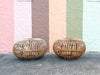 Pair of Albini Style Rattan Ottomans